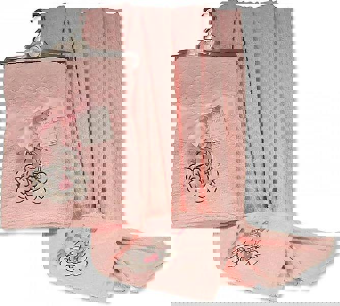 KAV Fleece Baby Blanket Layered Wrap - 75x100 cm Supersoft Heart Design Gift Set for Newborn Babies Girl/Boy, Infant