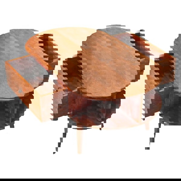 Artisan Furniture Solid Wood Chestnut Oval Coffee Table with 1 Drawer