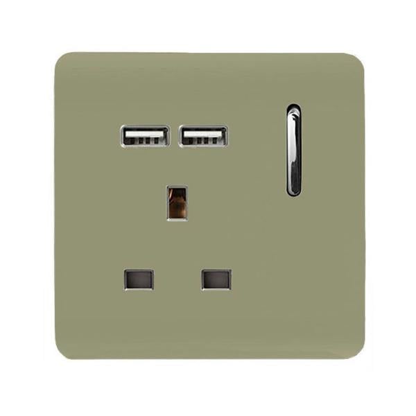 Trendi Switch 1 Gang USB 2100mA Plug Socket in Champagne Gold