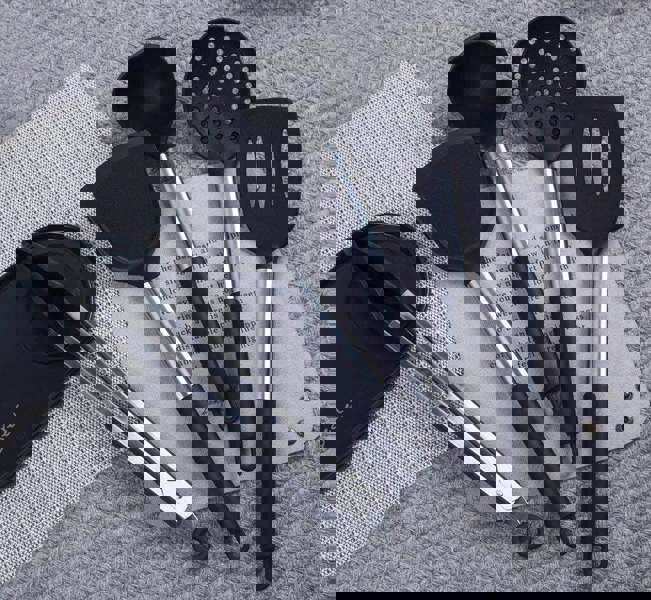 Anygleam Kitchen Utensils Non-stick Grey/ Silver 5 Set Cooking Tool Accessories Heat Resistant Kitchenware