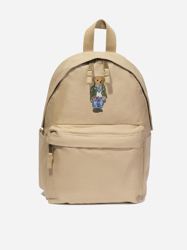 Ralph Lauren Kids Ralph Lauren Boys Canvas Polo Bear Backpack in Beige (36cm)