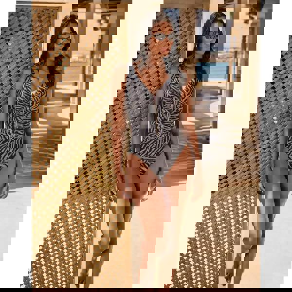 Miraclesuit Zirconic Zipt swimsuit in zebra print with tummy control