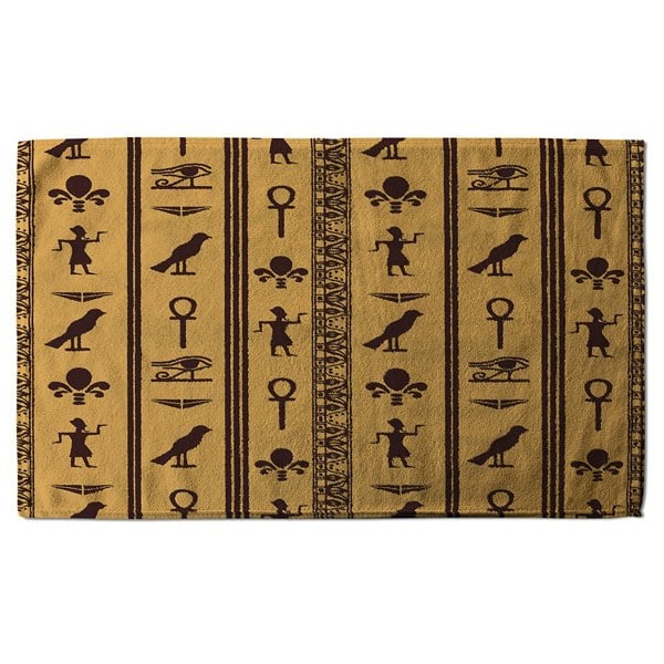 Benjamin Tate Design Eye of Horus, Pharaoh, Flowers, Pyramid, Bird, Ankh (Bath Towel)