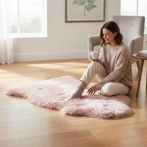 Infinity Leather Genuine Sheepskin Natural Silky Soft Fluffy Real Wool Rug