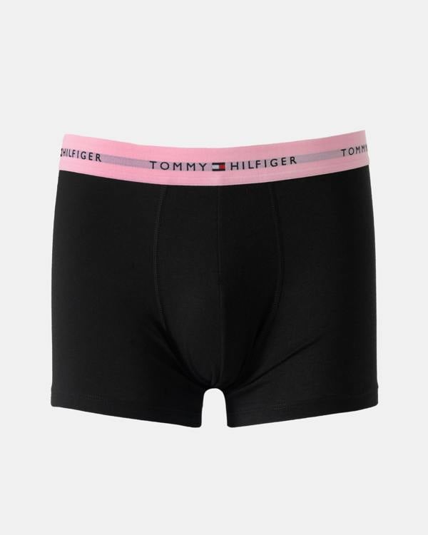 Tommy Hilfiger 3-Pack Logo Waistband Mens Trunks - Mint/Pink/Blue | CHO | Designer Mens Underwear