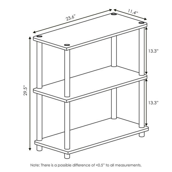 WALPLUS Modern Turn-N-Tube 3-Tier Compact Multipurpose Shelf Display Rack, Sonoma Oak/White for Bedroom