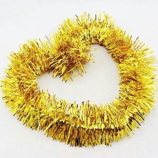 Gold Christmas Tinsel Range - 2m Thick Shiny Trim and Pack Sizes for Home Decorating image 1