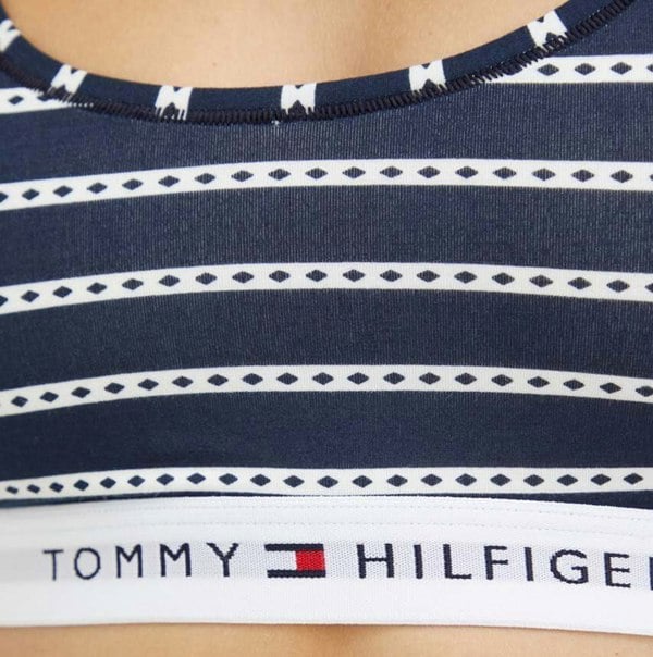 Tommy Hilfiger BRALETTE PRINT Womens Underwear Argyle Stripe Desert Sky