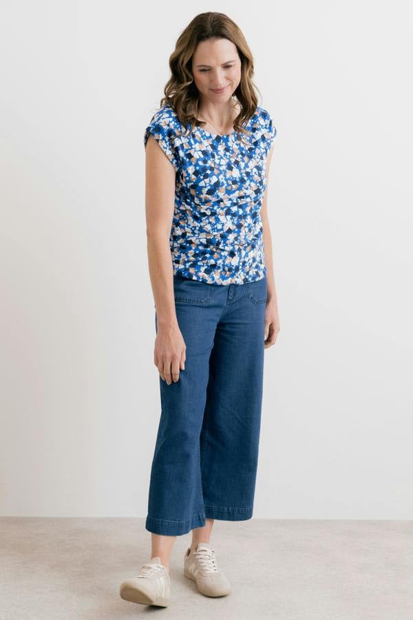 Lily & Me Sway Organic Cotton Jersey T-Shirt Water Violet Cobalt