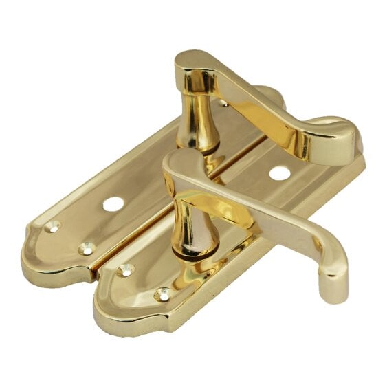 EDH Door Hardware Brass Door Handles - Askworth Internal Door Handles with Bathroom Sash Lock