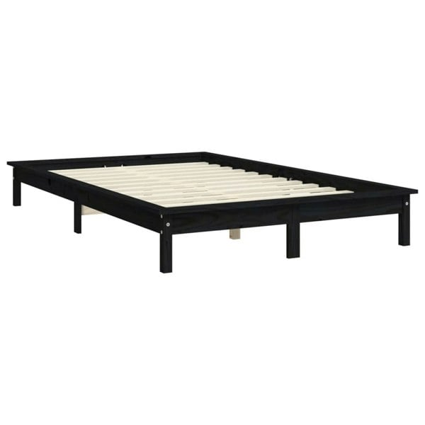 Berkfield Bed Frame Black 120x200 cm Solid Wood Pine