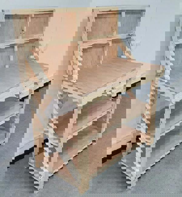 Arbor Garden Solutions Wooden Workbench 18mm Eucalyptus Hardwood Top With Back Panel And Double Shelf