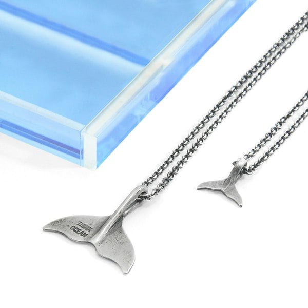 ANCHOR & CREW Think Ocean Big Whale Silver Necklace Pendant