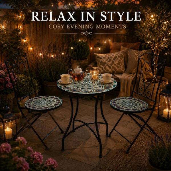 60cm Casablanca Mosaic Bistro Set image 8
