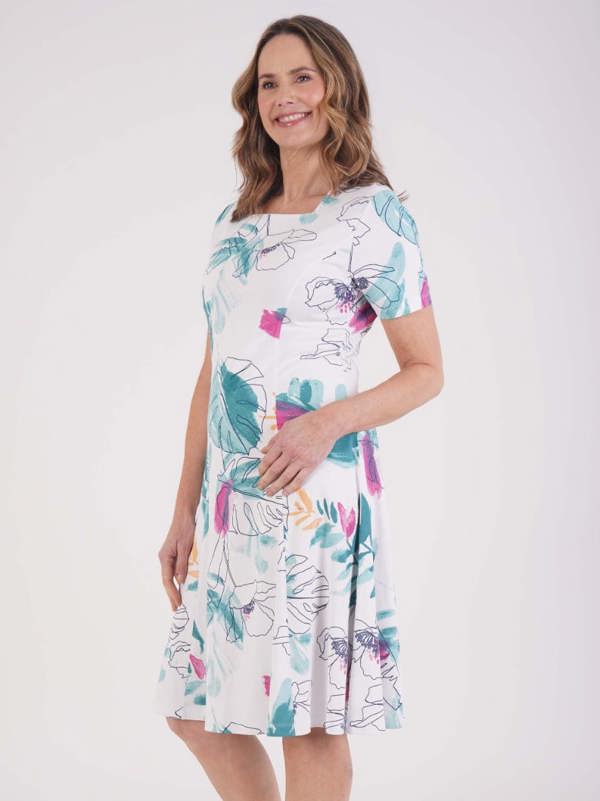 TIGI Palm Print Dress