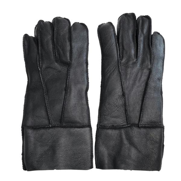 Unisex Napa Leather Wool Shearling Lined Gloves - Black - Infinity Leather - 6