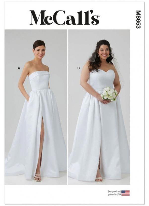 McCalls 8653 Paper Sewing Pattern – Women's Wedding Dress, Intermediate