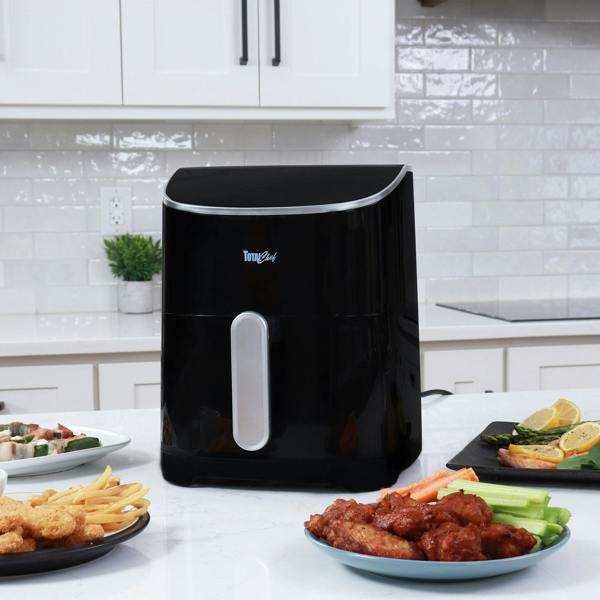 Total Chef 4.8L Electric Air Fryer Digital Touchscreen Controls 8 Cooking Presets Programmable Timer