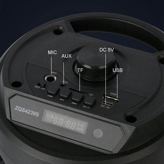 Havendro Portable Bluetooth Party Speaker Heavy Bass Subwoofer with Mic LED Light