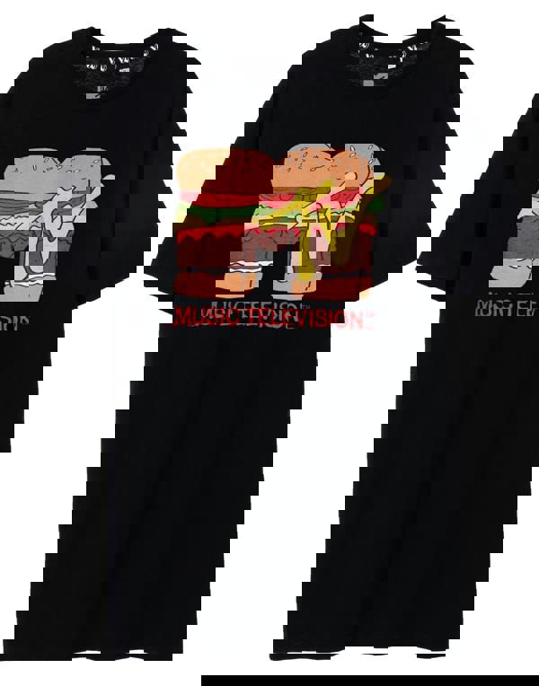 MTV Unisex Black Burger Short Sleeved T-Shirt