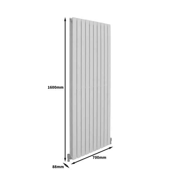 Designer Flat Panel Radiator - Gloss White (1600mm x 700mm)