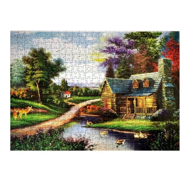 Shatchi 20cm 1000 Piece Jigsaw Puzzle for Adults, Landscapes, Cities and Nature Design, Multicolour