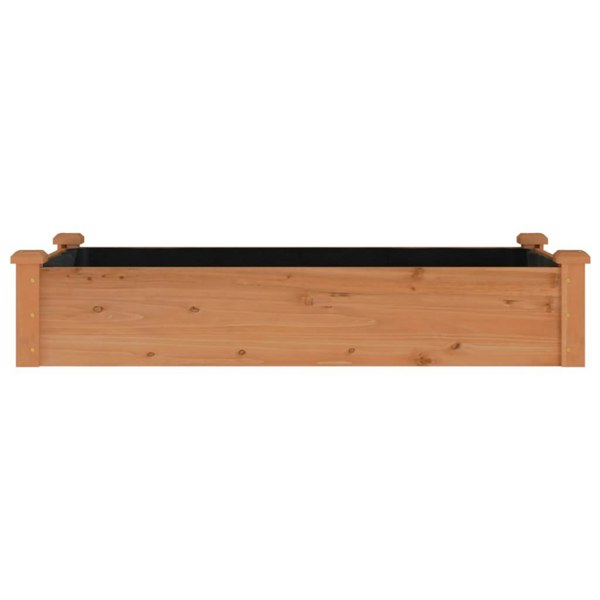 Berkfield Garden Raised Bed with Liner Brown 120x60x25 cm Solid Wood Fir