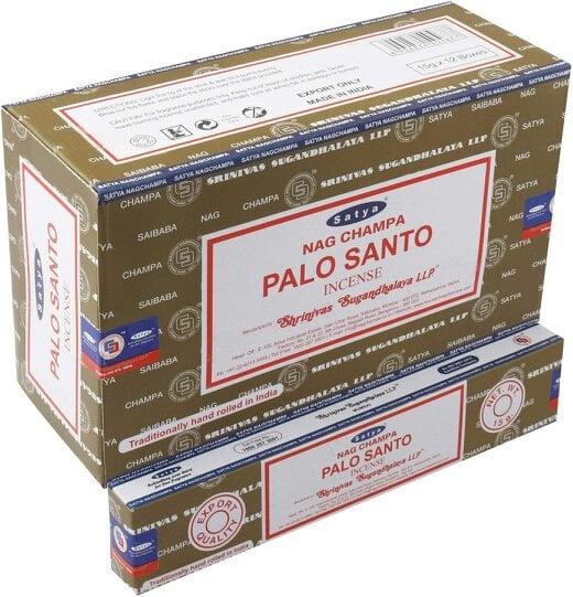 Satya Nag Champa & Palo Santo Combo Incense Sticks Set, 12 x 16g Packs