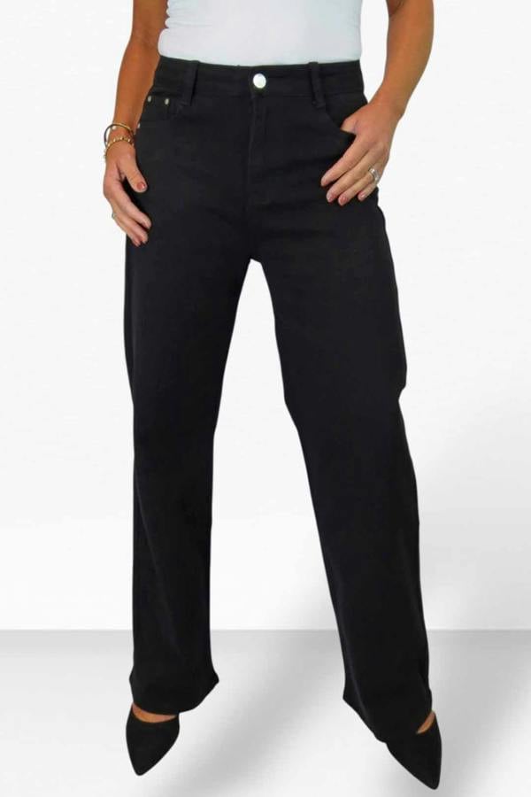 Paulo Due Womens High Waist Straight Leg Coloured Denim Jeans