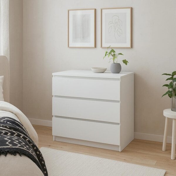 Wyld Haus Budapest White Wooden Storage Chest 3 Drawers
