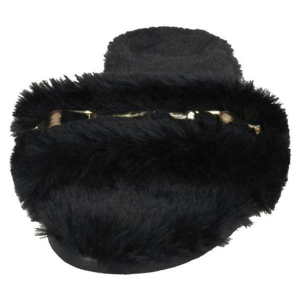Spot On Ladies Spot On Flat Fur Mule Sliders F00139