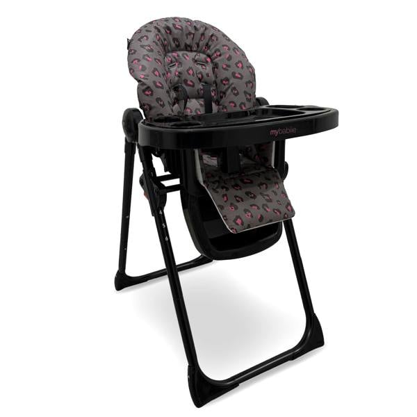 My Babiie MBHC8 Premium Highchair - Hot Pink Leopard
