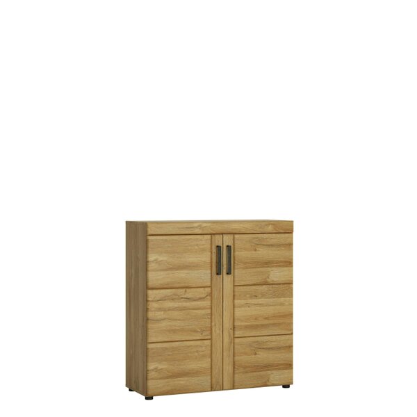 Wyld Haus Cortina 2 Door Grandson Oak Wood Shoe Cabinet