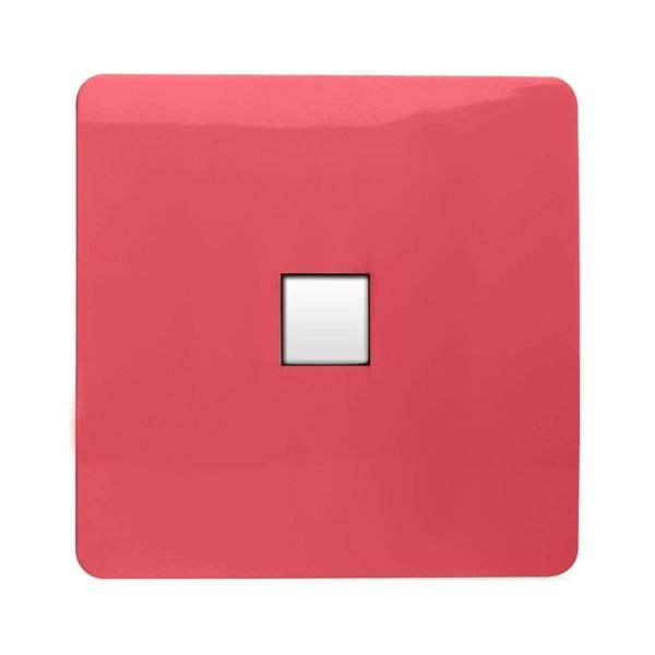 Trendi Switch 1 Gang Cat 3 Telephone Slave Socket in Strawberry Red