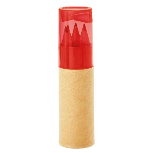 MidOcean Petit Lambut Coloured Pencil (Pack of 6) - Transparent Red - 
