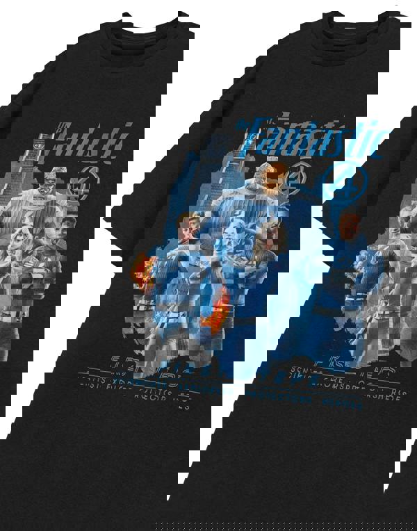 Marvel First Steps Mens Black Fantastic Four Short Sleeved T-Shirt