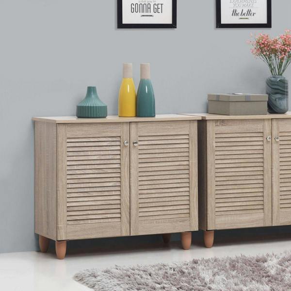 Timber Art Design Modern Shoe Storage Cabinet 2 Doors Footwear Stand Rack Unit Cupboard