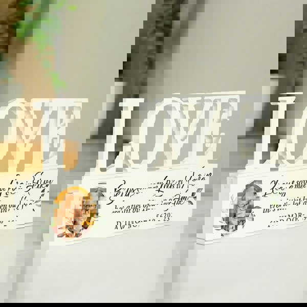 Personalised Memento Company Personalised Botanical Memorial Photo Upload Wooden Love Ornament