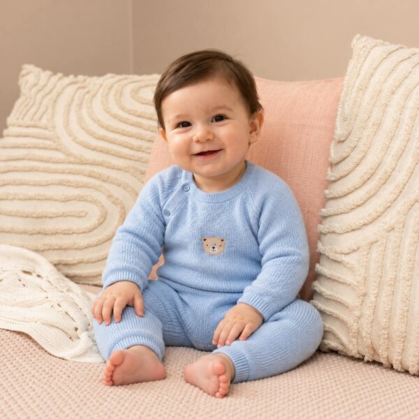 Mini Cuddles Little Bear Sleepsuit (Blue)