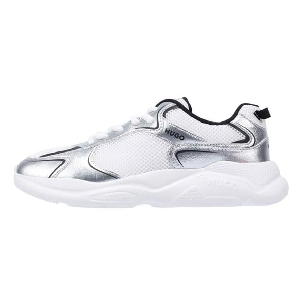 Hugo Women's LEON Tennis Trainers - Silver/White