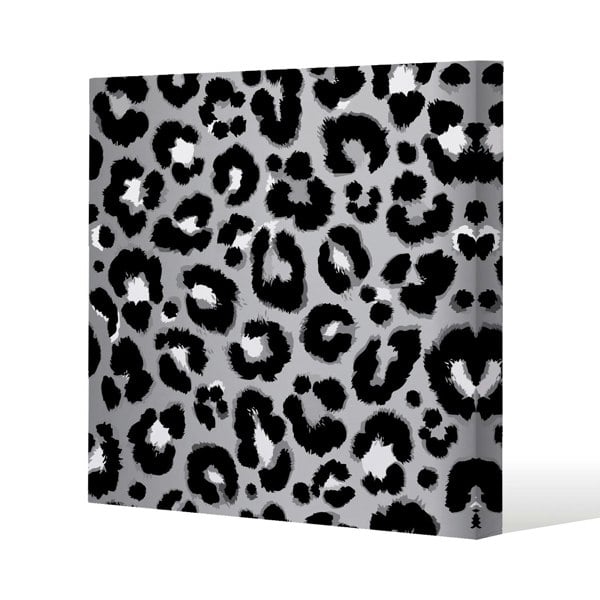 Benjamin Tate Design Silver Leopard Print (Canvas Print)