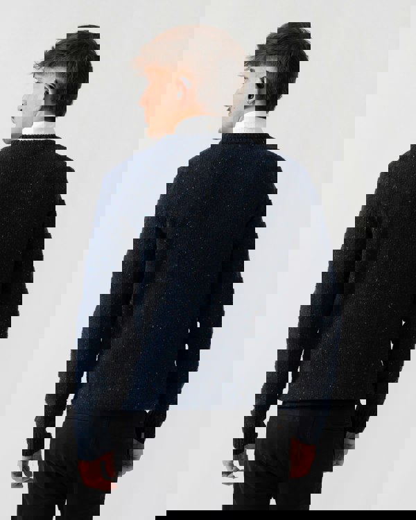 GANT Mens Wool Blend Neps Crew Neck Jumper - 433 Evening Blue