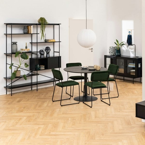 Furniture To Go Angus Bookcase with 1 Sliding Door & 5 Shelves in Black