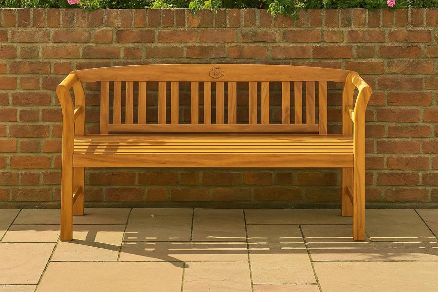 Modcraft 3 Seater Wooden Garden Bench with Armrest - 158cm