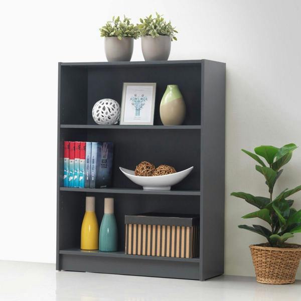 Timber Art Design 3 Tier Bookcase Wide Display Shelving Storage Unit Wood Furniture