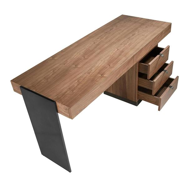 Angel Cerdá Desk walnut and darkened polished steel 3237
