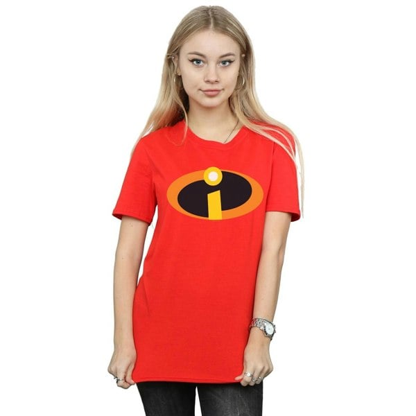 Disney Womens/Ladies The Incredibles Costume Logo Cotton Boyfriend T-Shirt - Red