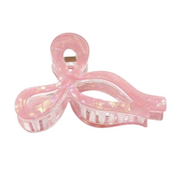 Gold Trip Pearlescent Rose Bow Claw Clip