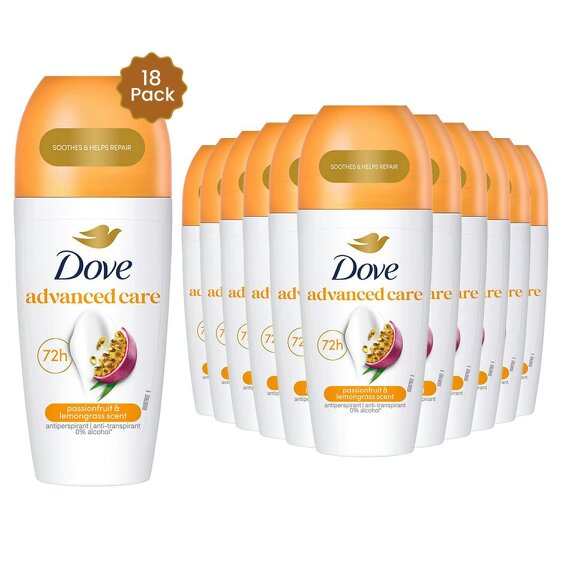 Dove Roll On Go Fresh Passion Fruit 72H Lasting Women's Antiperspirant 50ml,18pk
