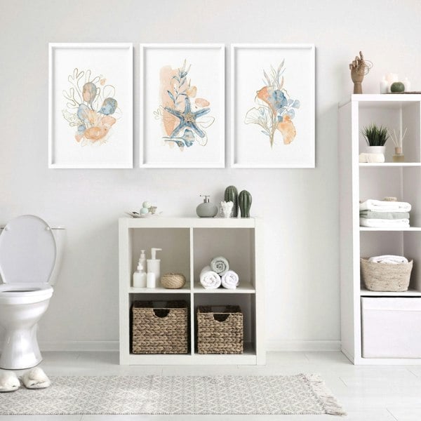 Art wall for bathroom | set of 3 wall art prints